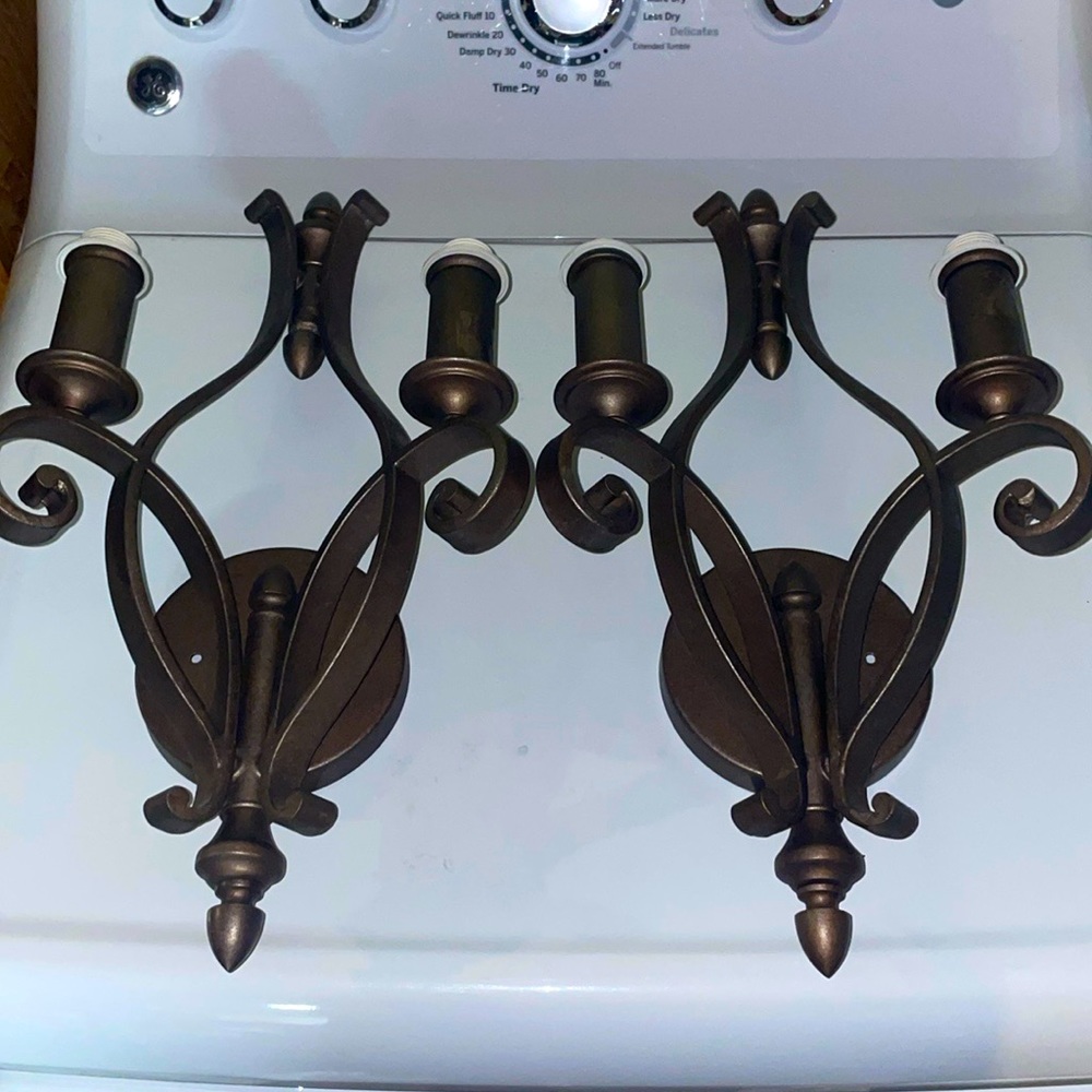 French neon classical 2 light wall fixtures